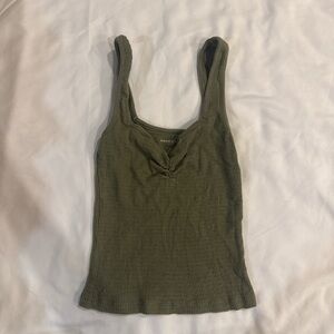 American Eagle Outfitters Khaki Ribbed Tank Top